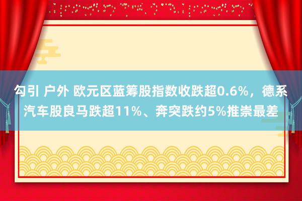 勾引 户外 欧元区蓝筹股指数收跌超0.6%，德系汽车股良马跌超11%、奔突跌约5%推崇最差