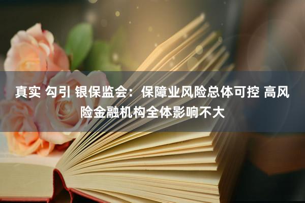 真实 勾引 银保监会：保障业风险总体可控 高风险金融机构全体影响不大