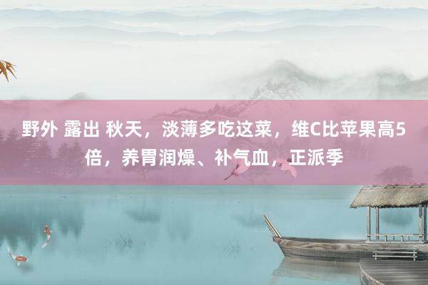 野外 露出 秋天，淡薄多吃这菜，维C比苹果高5倍，养胃润燥、补气血，正派季