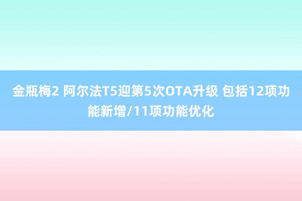 金瓶梅2 阿尔法T5迎第5次OTA升级 包括12项功能新增/11项功能优化