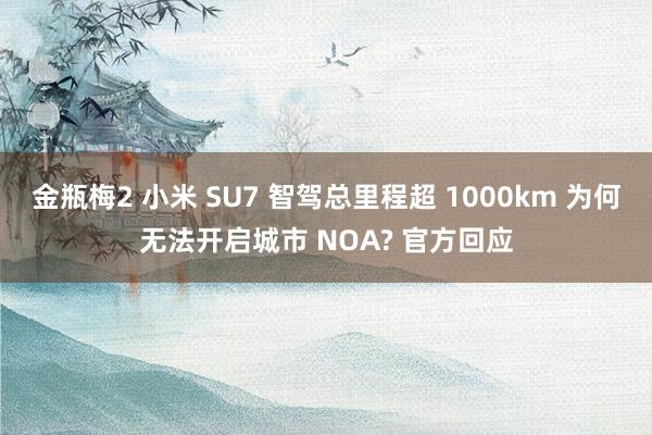 金瓶梅2 小米 SU7 智驾总里程超 1000km 为何无法开启城市 NOA? 官方回应