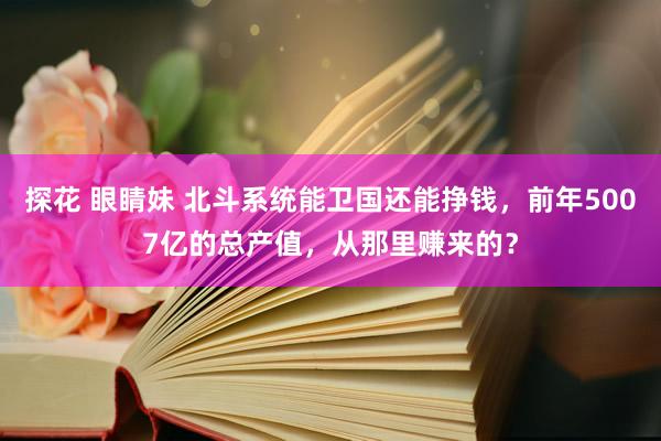 探花 眼睛妹 北斗系统能卫国还能挣钱，前年5007亿的总产值，从那里赚来的？