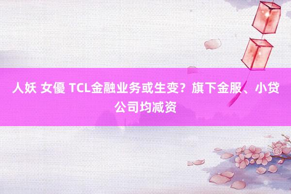 人妖 女優 TCL金融业务或生变？旗下金服、小贷公司均减资