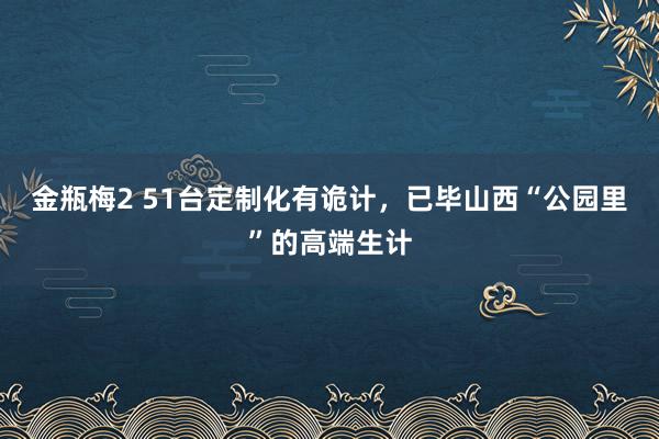 金瓶梅2 51台定制化有诡计，已毕山西“公园里”的高端生计