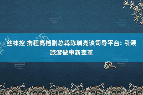 丝袜控 携程高档副总裁陈瑞亮谈司导平台: 引颈旅游做事新变革