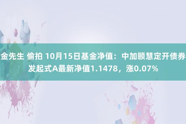 金先生 偷拍 10月15日基金净值：中加颐慧定开债券发起式A最新净值1.1478，涨0.07%