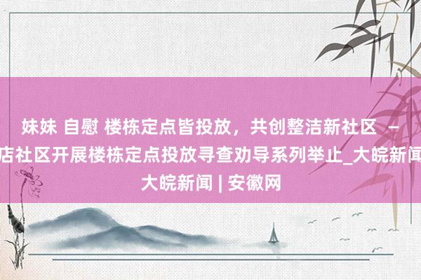 妹妹 自慰 楼栋定点皆投放，共创整洁新社区  ——合肥磨店社区开展楼栋定点投放寻查劝导系列举止_大皖新闻 | 安徽网