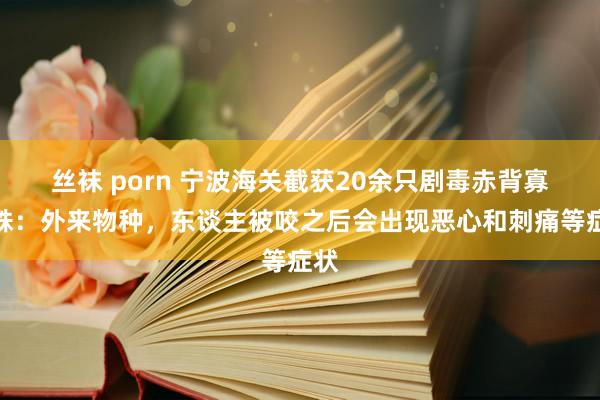 丝袜 porn 宁波海关截获20余只剧毒赤背寡妇蛛：外来物种，东谈主被咬之后会出现恶心和刺痛等症状