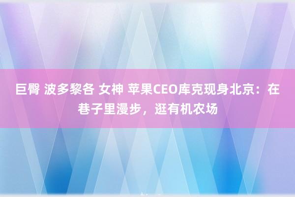 巨臀 波多黎各 女神 苹果CEO库克现身北京：在巷子里漫步，逛有机农场