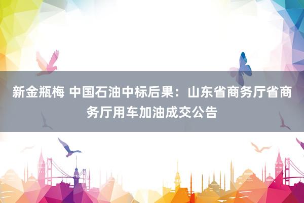 新金瓶梅 中国石油中标后果：山东省商务厅省商务厅用车加油成交公告