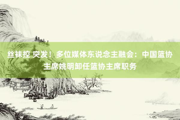 丝袜控 突发！多位媒体东说念主融会：中国篮协主席姚明卸任篮协主席职务