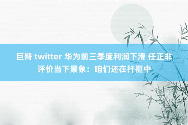 巨臀 twitter 华为前三季度利润下滑 任正非评价当下景象：咱们还在扞拒中