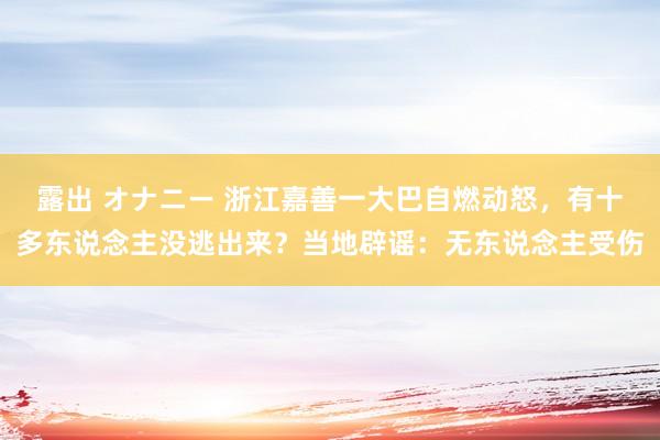 露出 オナニー 浙江嘉善一大巴自燃动怒，有十多东说念主没逃出来？当地辟谣：无东说念主受伤