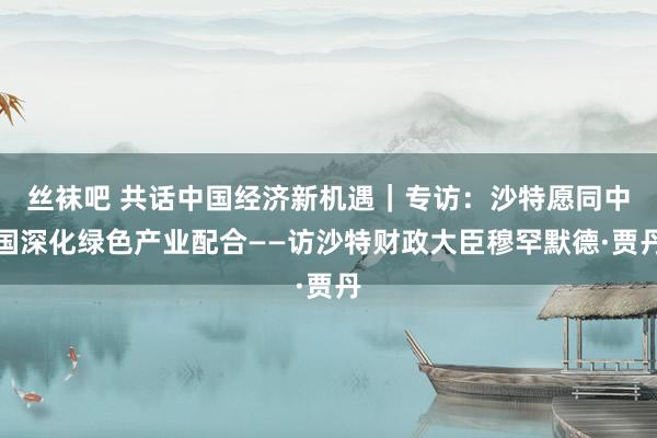 丝袜吧 共话中国经济新机遇｜专访：沙特愿同中国深化绿色产业配合——访沙特财政大臣穆罕默德·贾丹