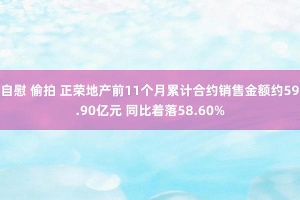 自慰 偷拍 正荣地产前11个月累计合约销售金额约59.90亿元 同比着落58.60%