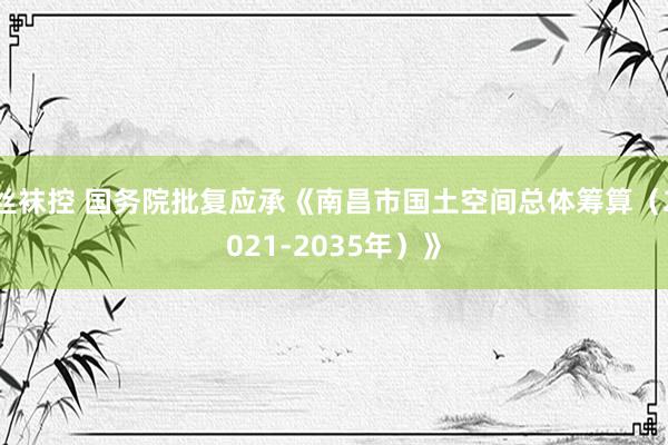 丝袜控 国务院批复应承《南昌市国土空间总体筹算（2021-2035年）》