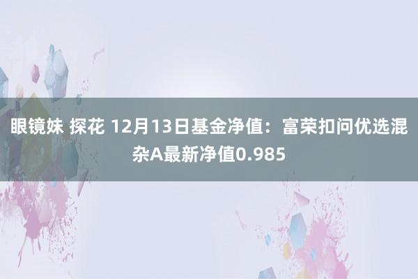 眼镜妹 探花 12月13日基金净值：富荣扣问优选混杂A最新净值0.985