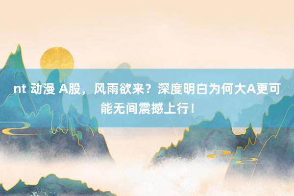 nt 动漫 A股，风雨欲来？深度明白为何大A更可能无间震撼上行！