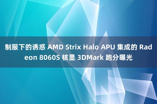 制服下的诱惑 AMD Strix Halo APU 集成的 Radeon 8060S 核显 3DMark 跑分曝光