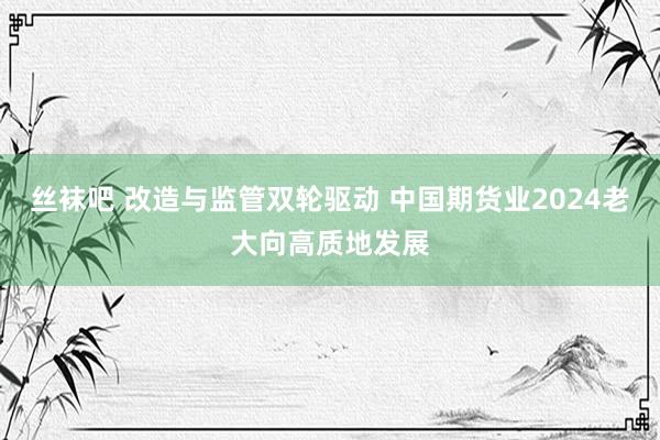 丝袜吧 改造与监管双轮驱动 中国期货业2024老大向高质地发展