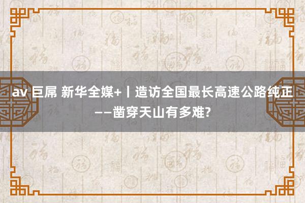 av 巨屌 新华全媒+丨造访全国最长高速公路纯正——凿穿天山有多难?