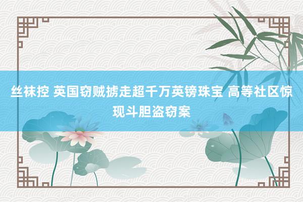 丝袜控 英国窃贼掳走超千万英镑珠宝 高等社区惊现斗胆盗窃案