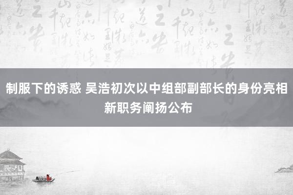 制服下的诱惑 吴浩初次以中组部副部长的身份亮相 新职务阐扬公布