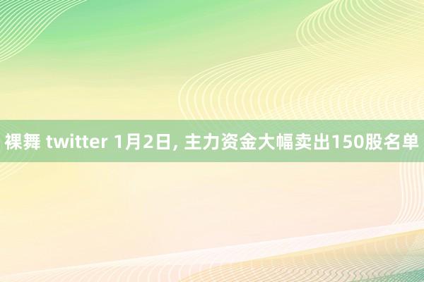 裸舞 twitter 1月2日， 主力资金大幅卖出150股名单