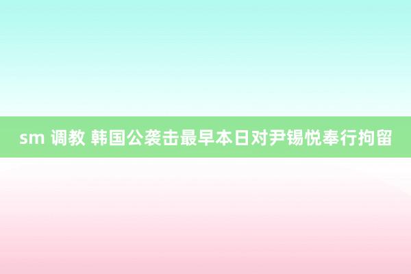 sm 调教 韩国公袭击最早本日对尹锡悦奉行拘留