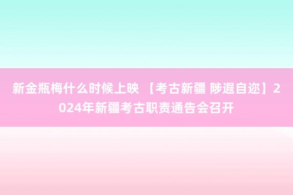 新金瓶梅什么时候上映 【考古新疆 陟遐自迩】2024年新疆考古职责通告会召开