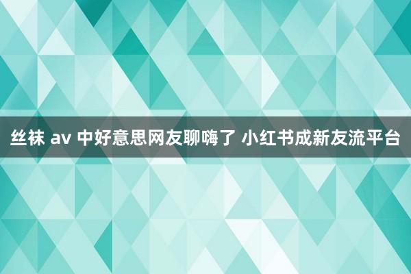 丝袜 av 中好意思网友聊嗨了 小红书成新友流平台