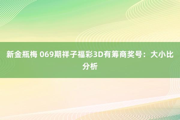 新金瓶梅 069期祥子福彩3D有筹商奖号：大小比分析