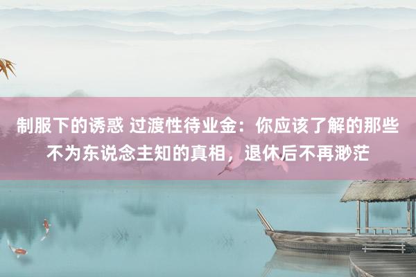 制服下的诱惑 过渡性待业金：你应该了解的那些不为东说念主知的真相，退休后不再渺茫